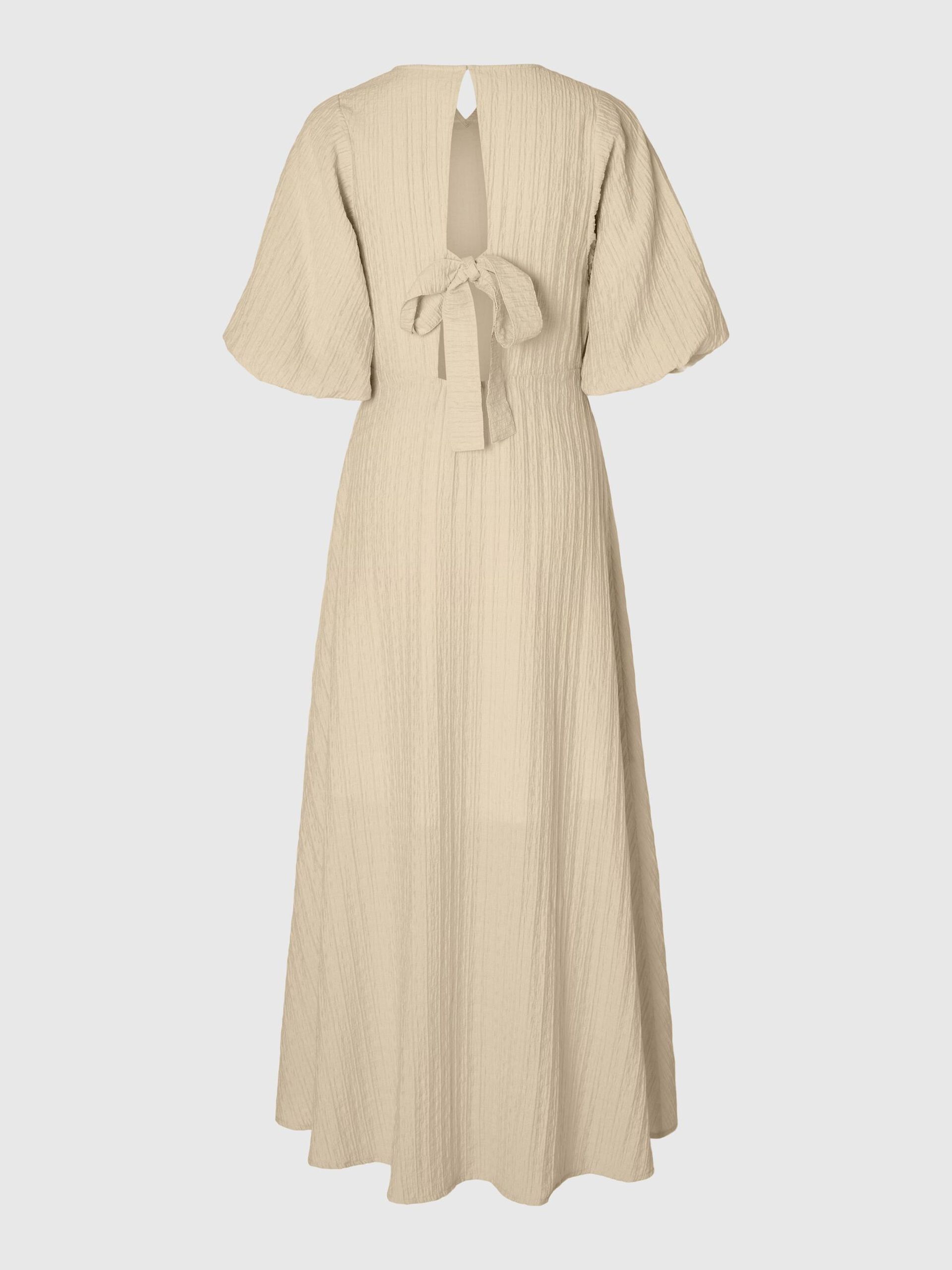 Abito lungo in cotone effetto stropicciato