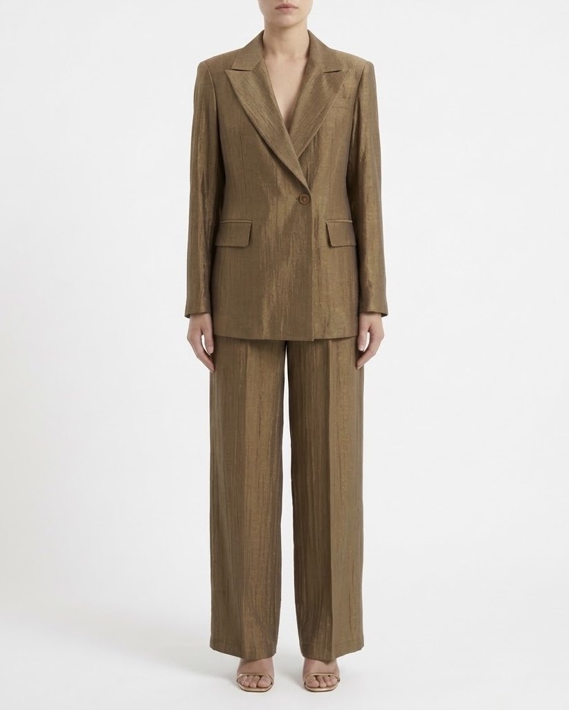 Pantalone sartoriale a gamba ampia H2O Italia Bronzo