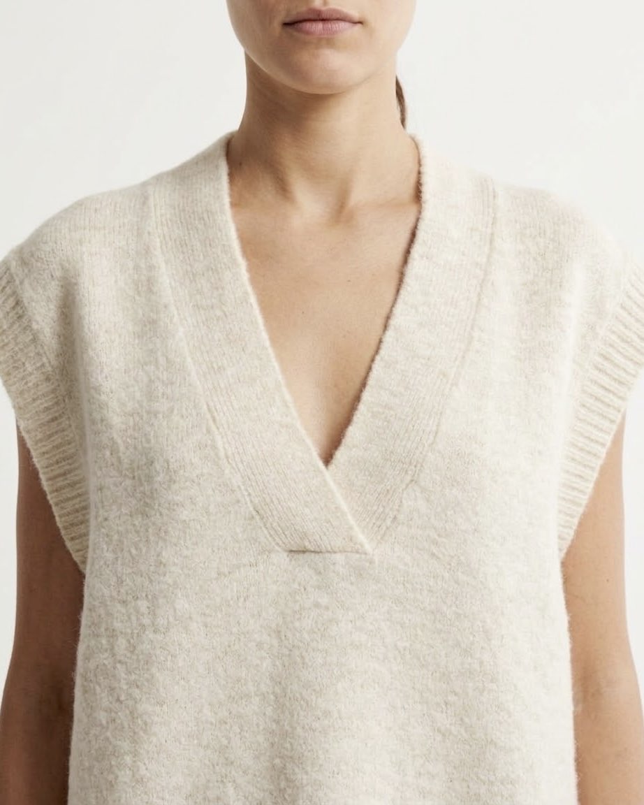Gilet Maglia H2O Italia Beige e Cammello con Scollo a V