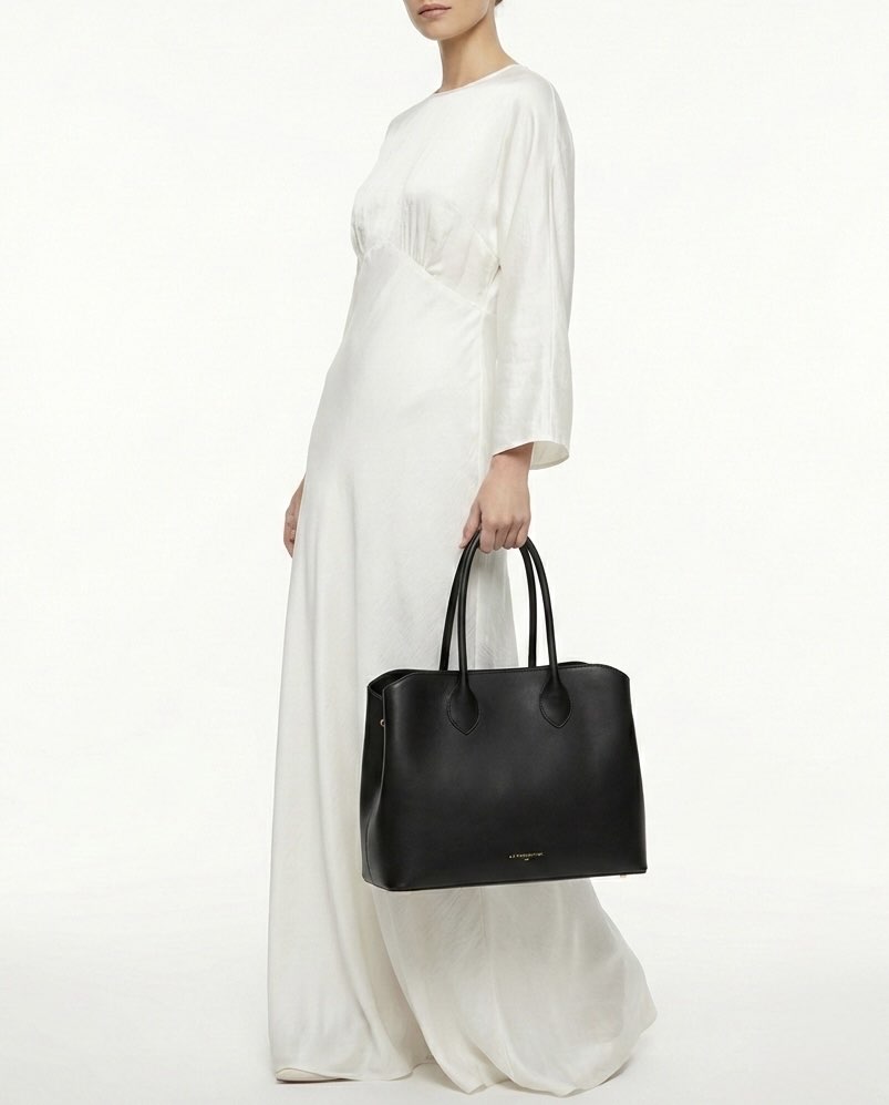 Borsa a mano in pelle liscia