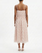 Abito midi con spalline e frange