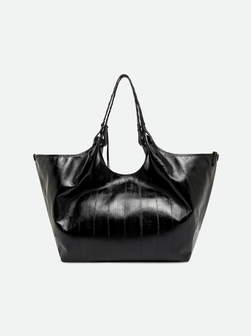 Borsa a Spalla Dua Gianni Chiarini in Pelle Anguilla Nera Grande