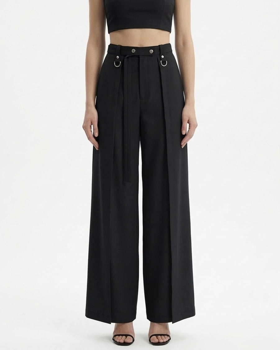 Pantalone palazzo con pinces