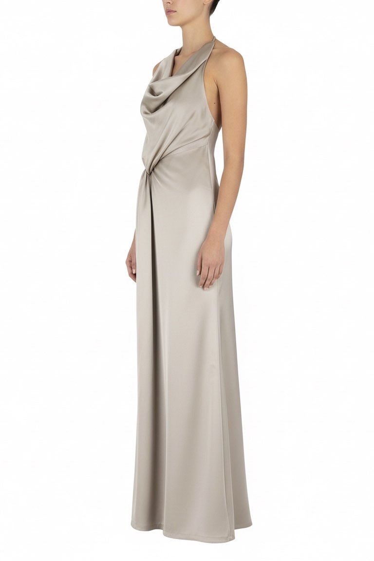 Abito lungo con drappeggio