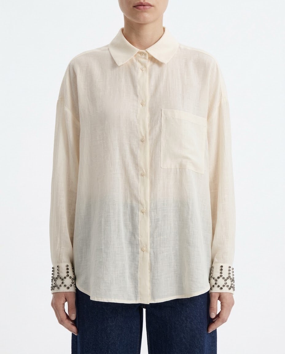 Camicia fluida con polsini gioiello H2O Italia