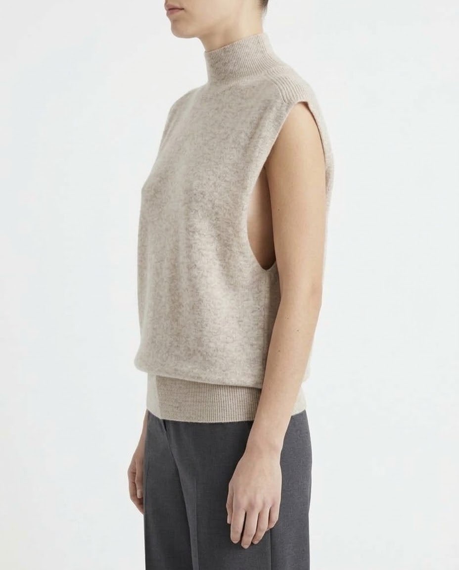 Gilet Maglia H2O Italia in Lana e Cashmere Beige, Grigio Scuro e Cammello