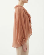 Blusa in raso con volant