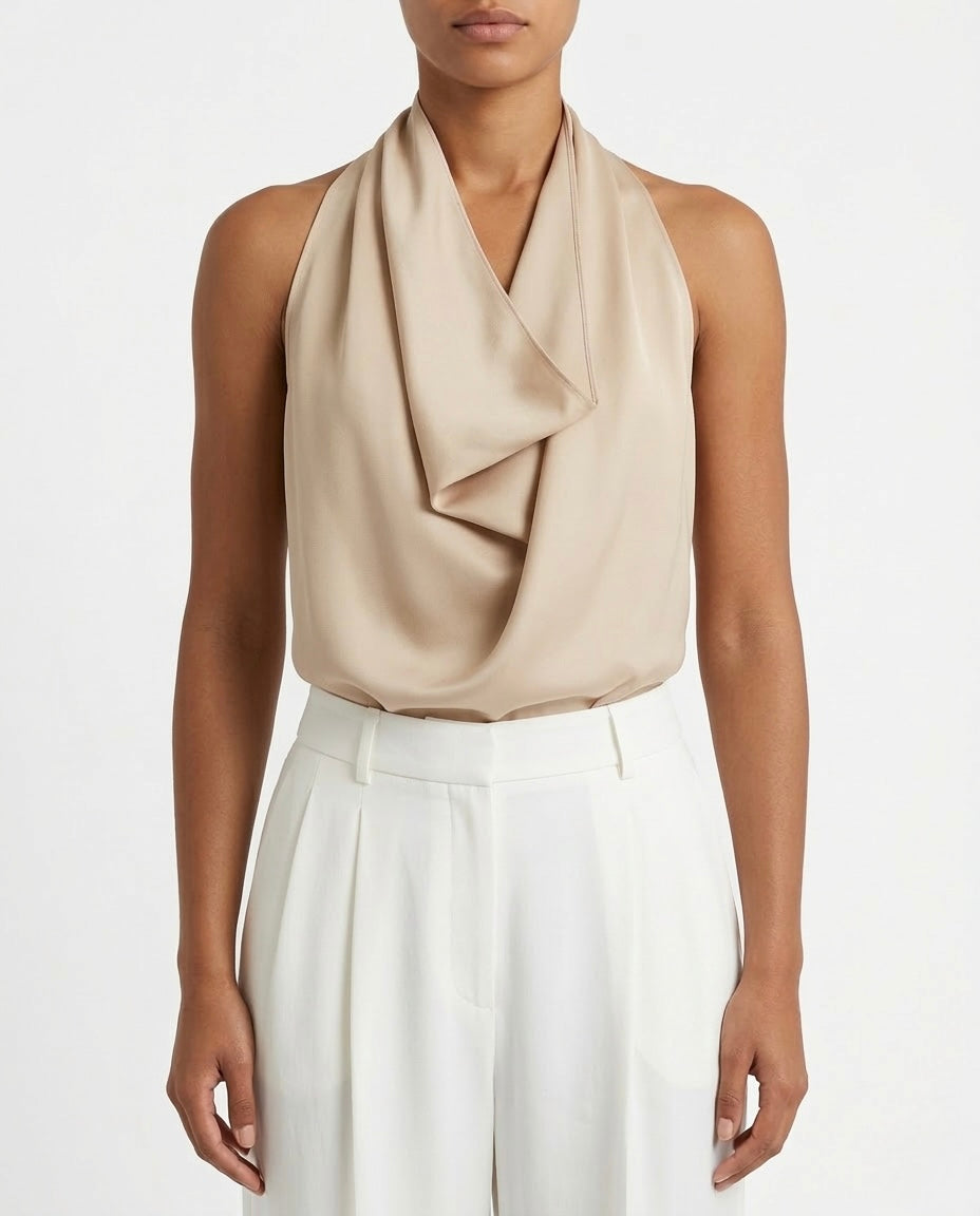 Top halter in viscosa