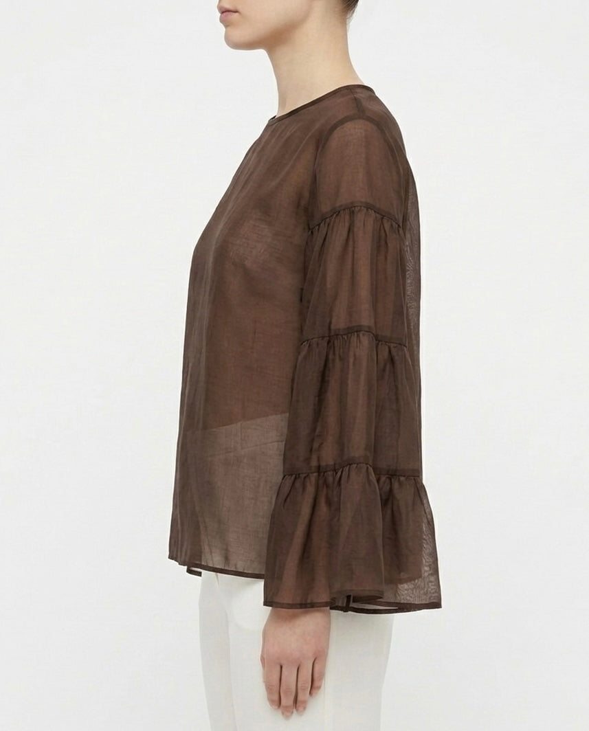 Blusa semi-trasparente