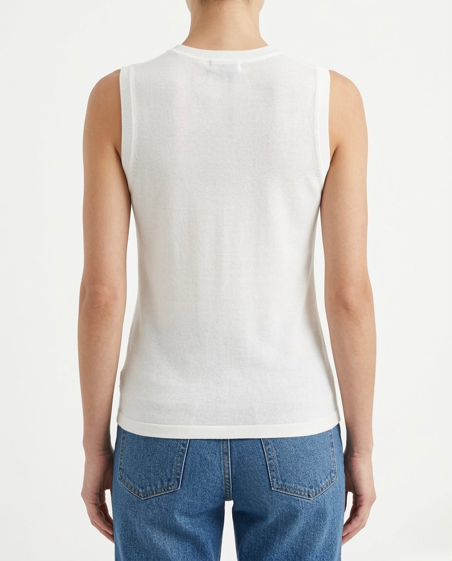 Top in cotone e lino