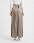 Gonna mini drappeggiata in tessuto lucido