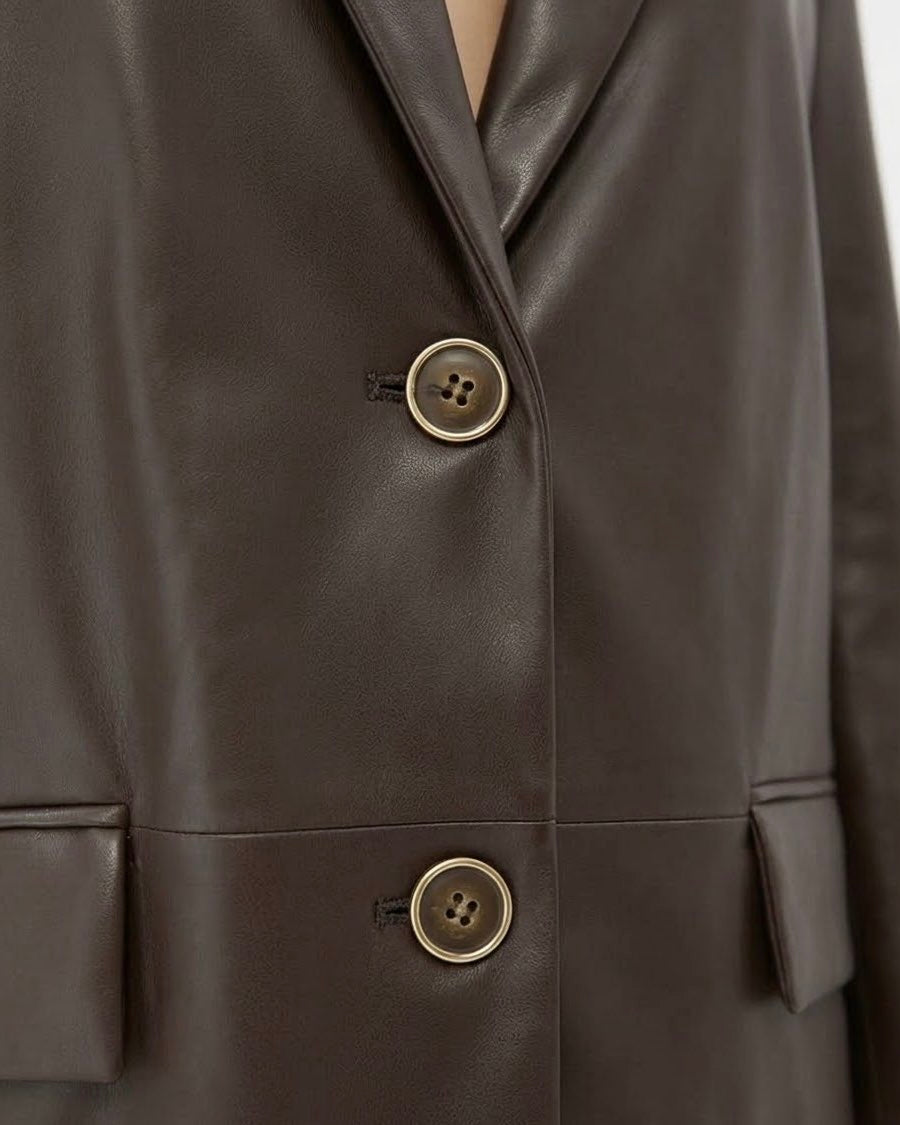 Giacca blazer moro effetto pelle H2O Italia