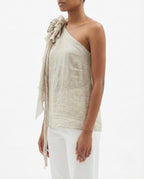 Top monospalla con fiocco