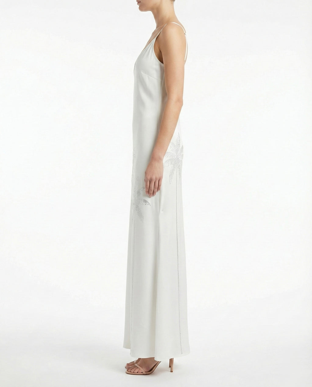 Abito Lungo con Dettagli di Strass