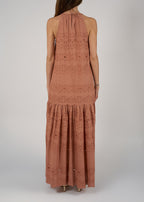 Abito lungo in cotone sangallo