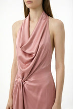 Abito lungo con drappeggio