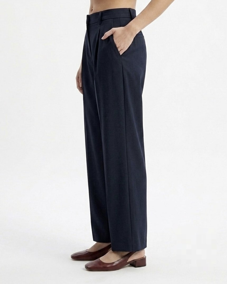 Selected Femme Pantalone sartoriale con pieghe e gamba dritta