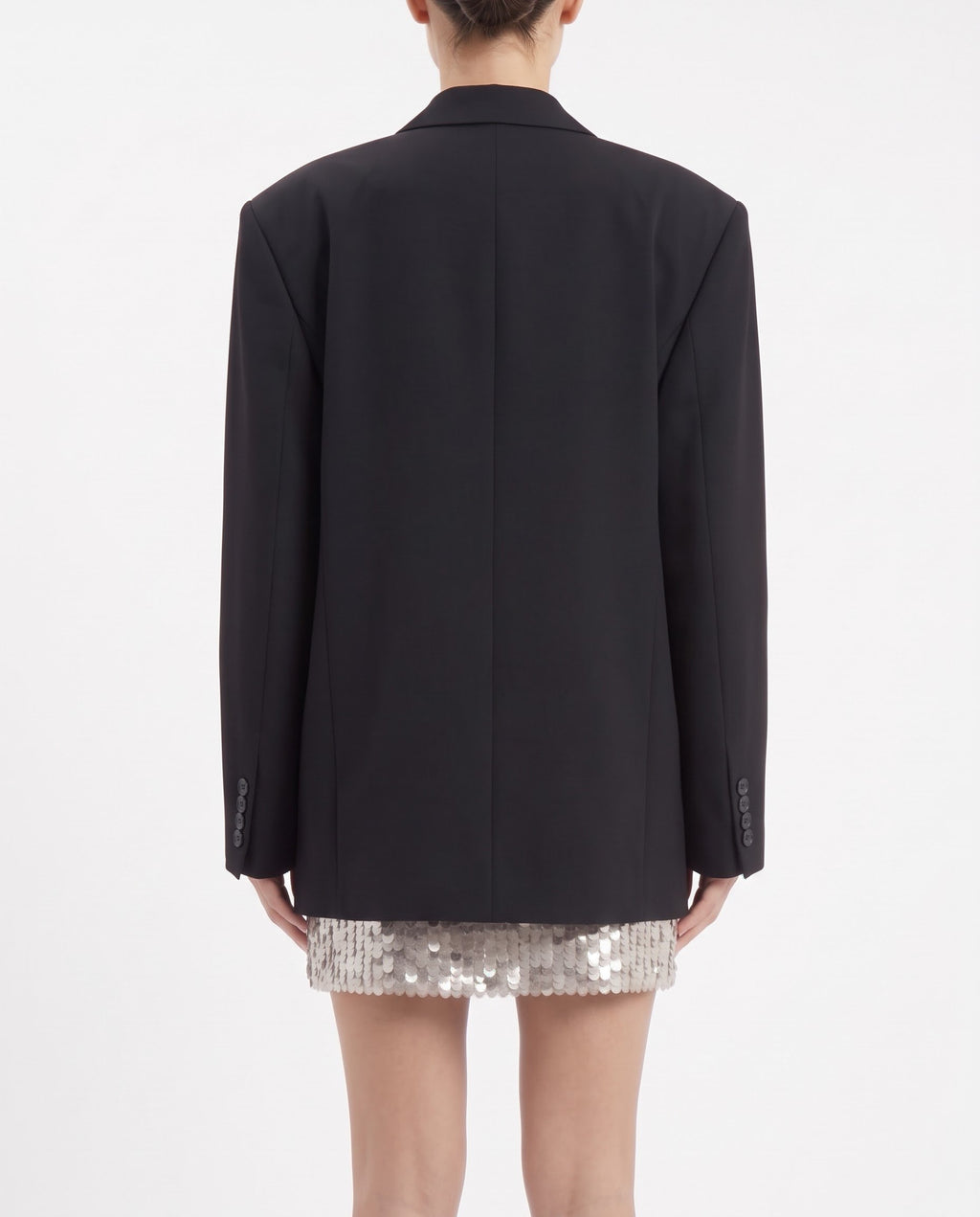 Giacca Blazer Selected Femme Nera Doppiopetto in Misto Lana RWS