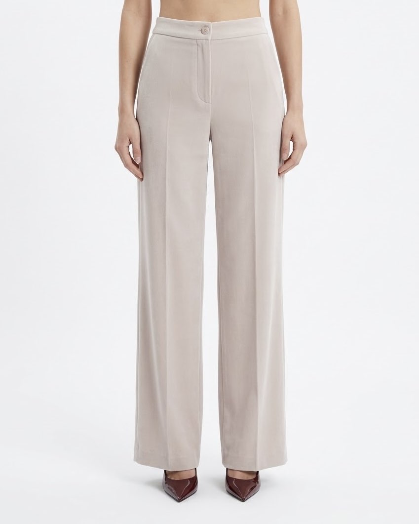 Pantalone Sartoriale Wide Leg H2O Italia Beige con Pinces Frontali