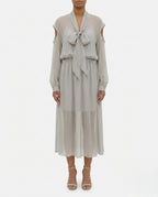 Abito midi chiffon con maniche cut-out