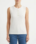 Top in cotone e lino