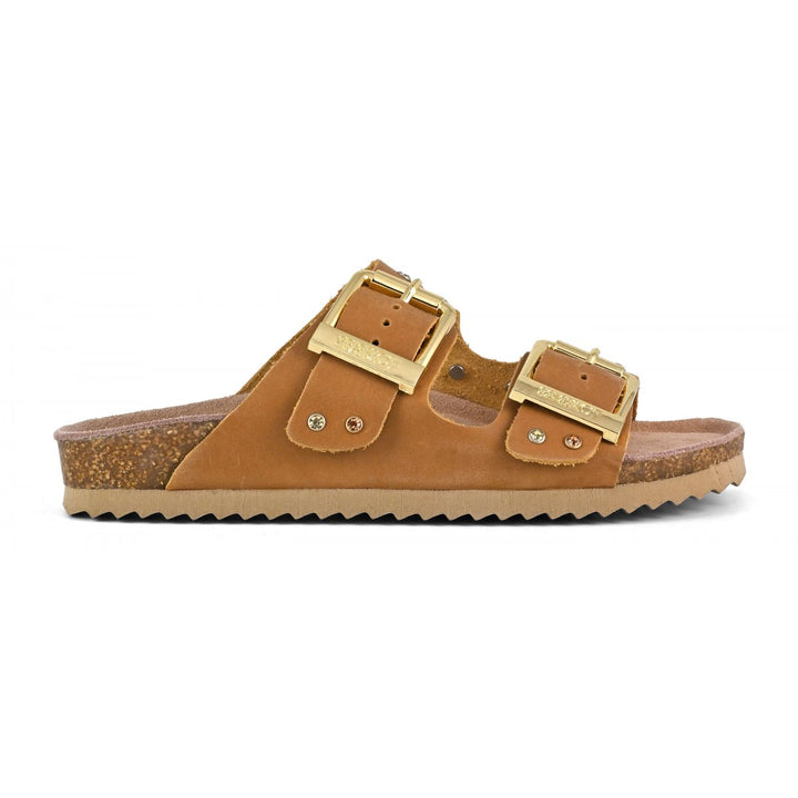 Sandali doppia fascia con borchie