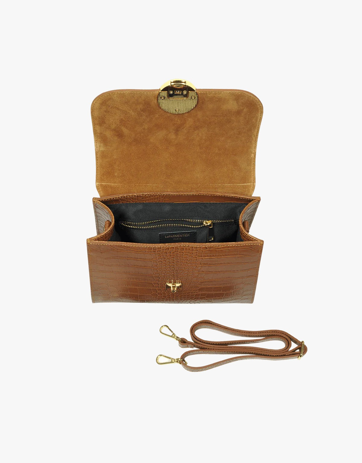 Borsa a mano e a tracolla effetto coccodrillo