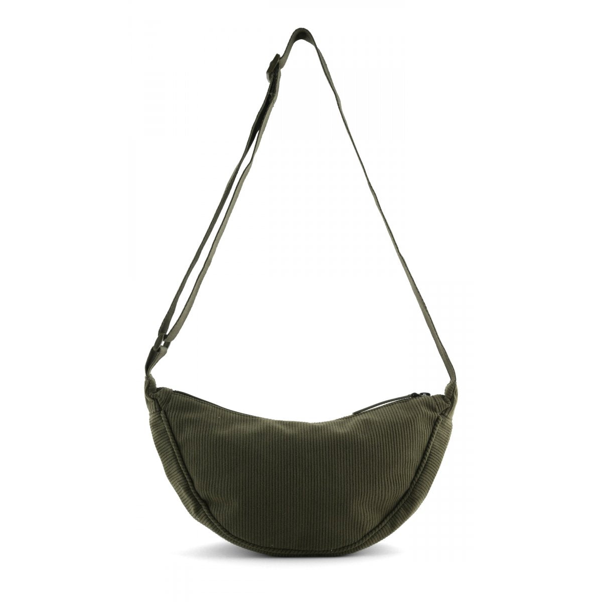 Borsa mezzaluna in velluto a coste