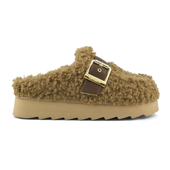 Sabot teddy con maxi fibbia