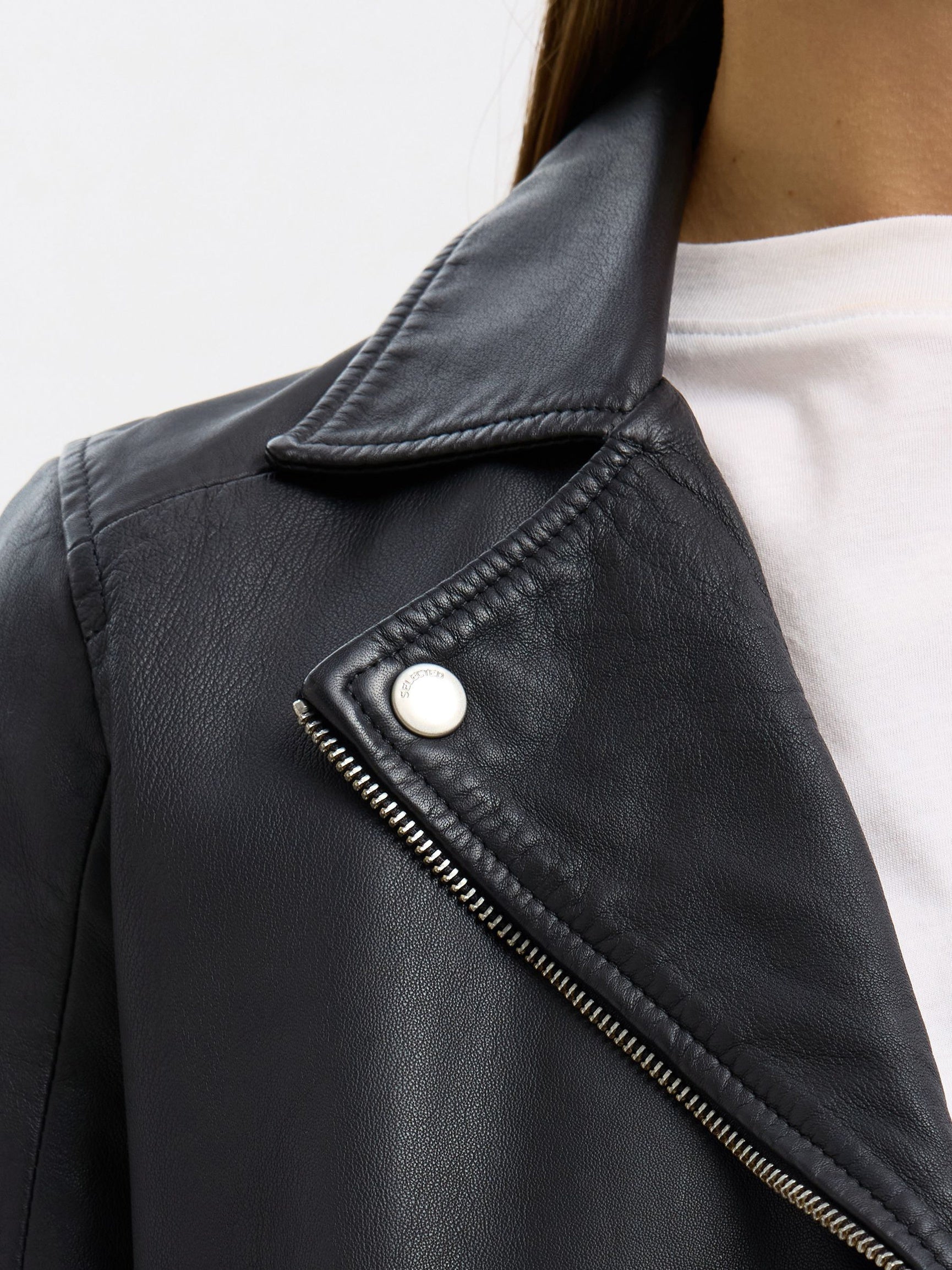 Giacca biker in pelle