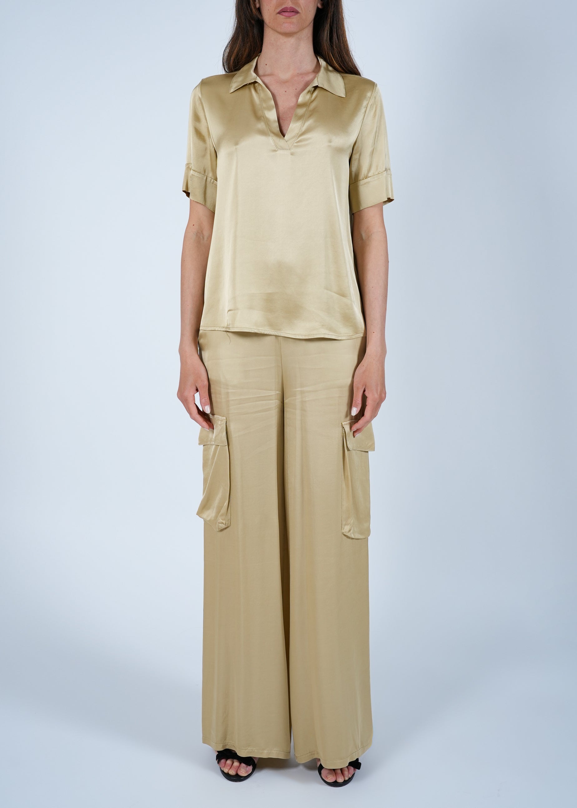 Pantaloni palazzo con tasche cargo