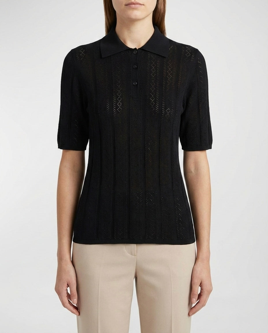 Polo in maglia traforata