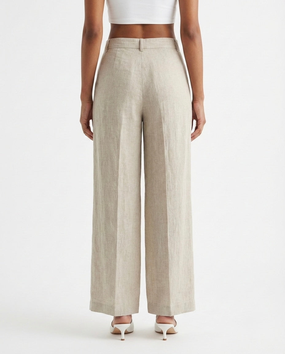 Pantalone palazzo in lino