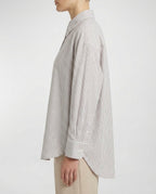 Camicia in lino a righe verticali