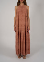 Abito lungo in cotone sangallo