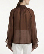 Blusa satin con fiocco