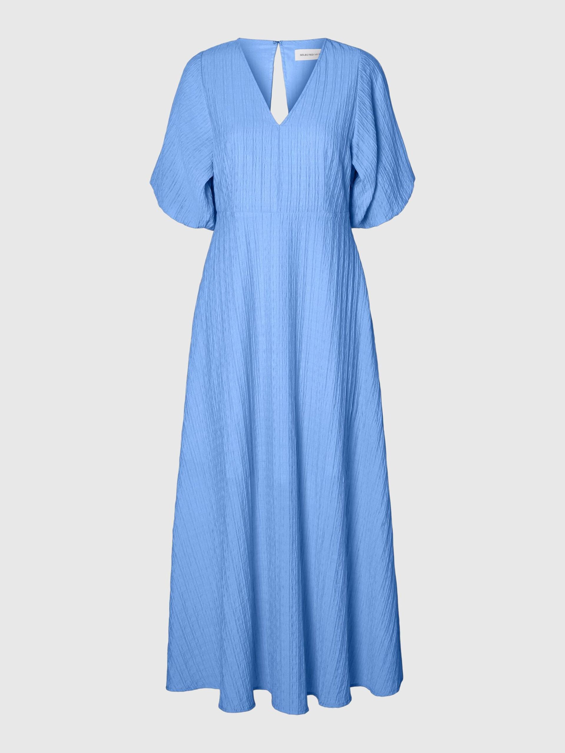 Abito lungo in cotone effetto stropicciato