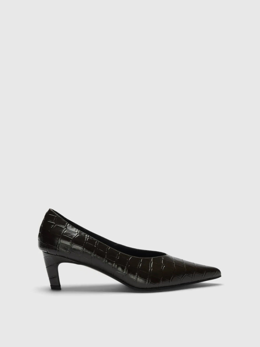 Décolleté Selected Femme Testa di Moro in Pelle Effetto Cocco con Tacco Medio