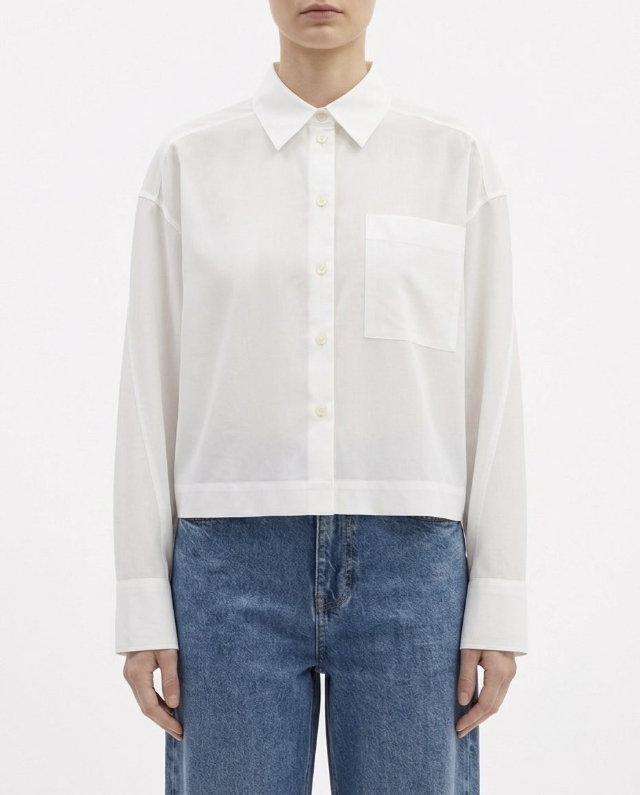Selected Femme Camicia cropped oversize a righe