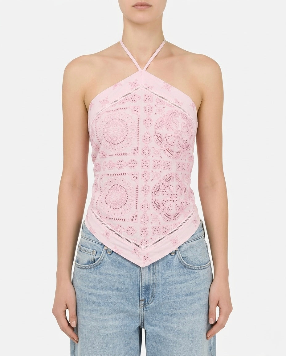 Top in cotone sangallo