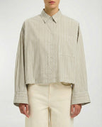 Camicia cropped in cotone