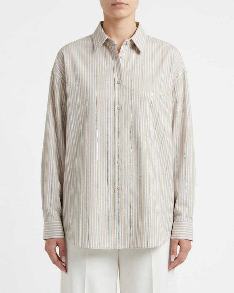 Camicia a righe in cotone