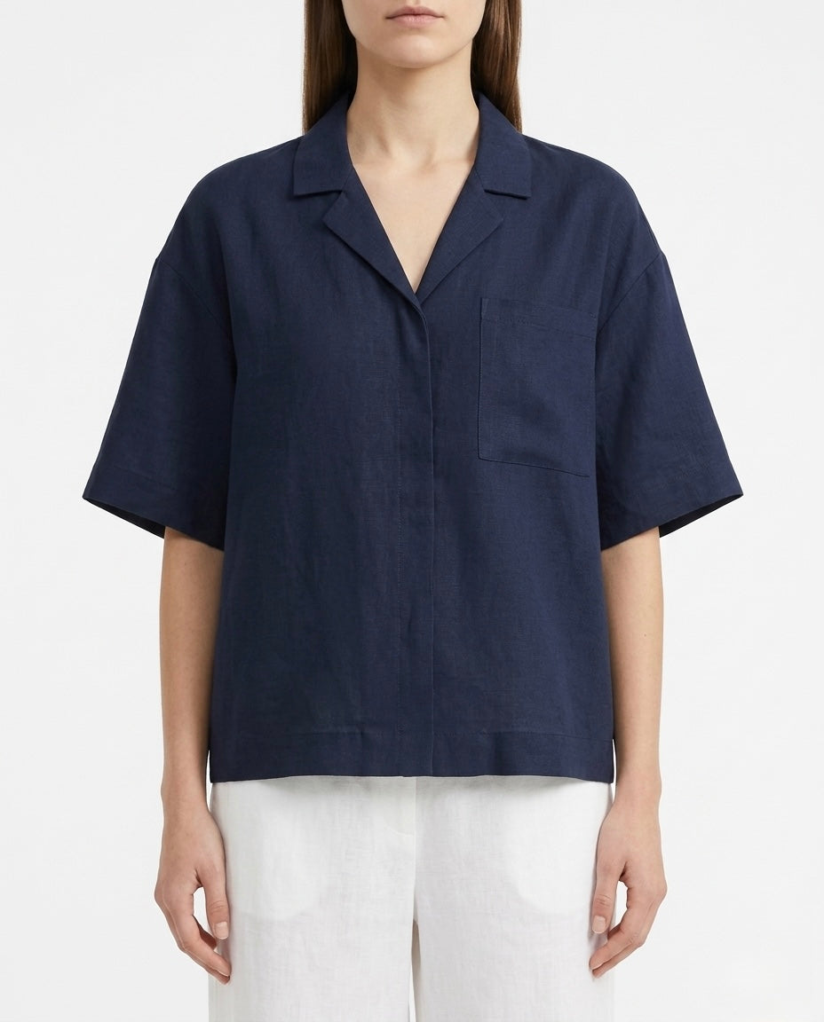Camicia con maniche corte e taschino
