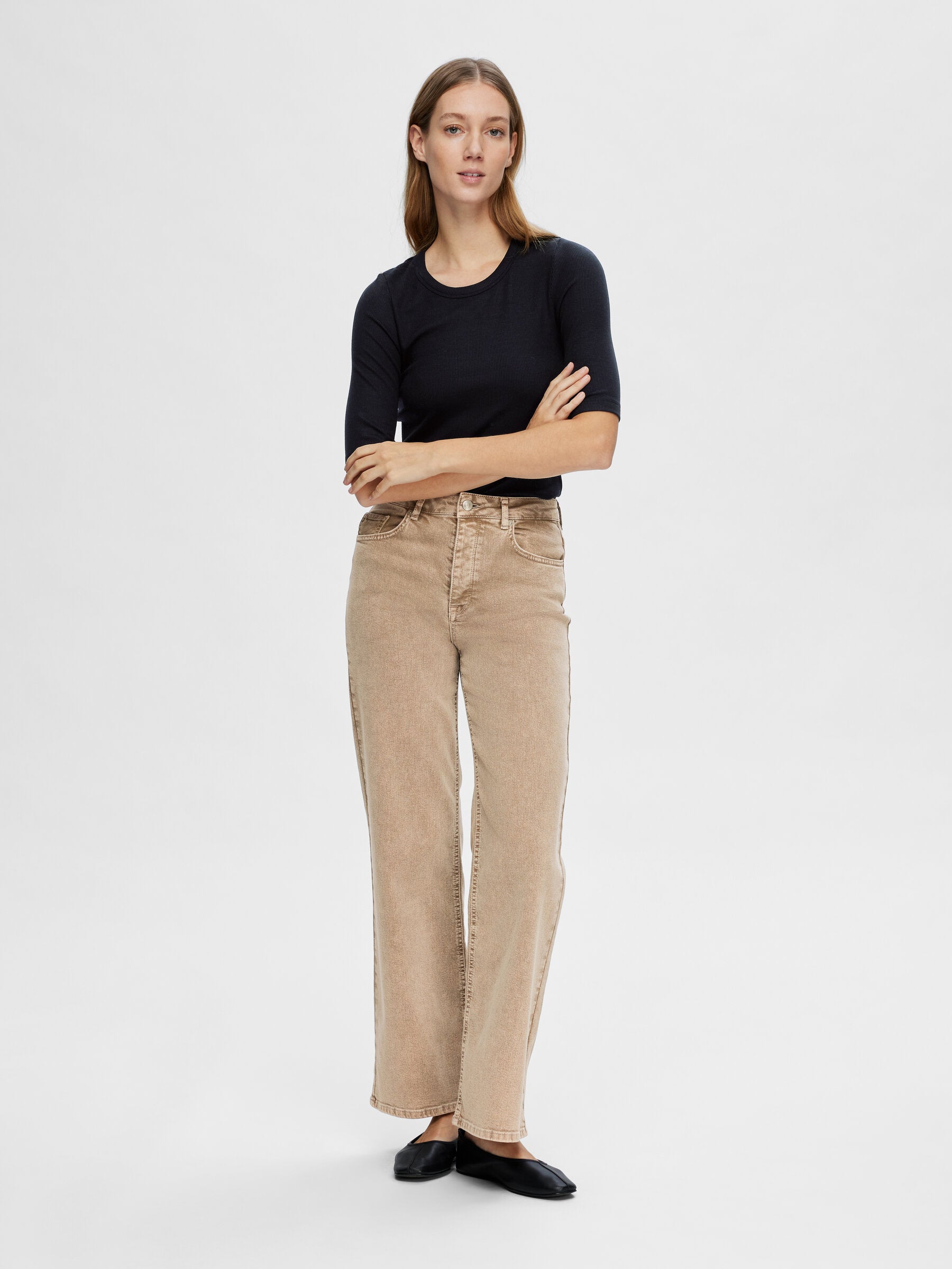 Maglia a costine con Maniche 3/4