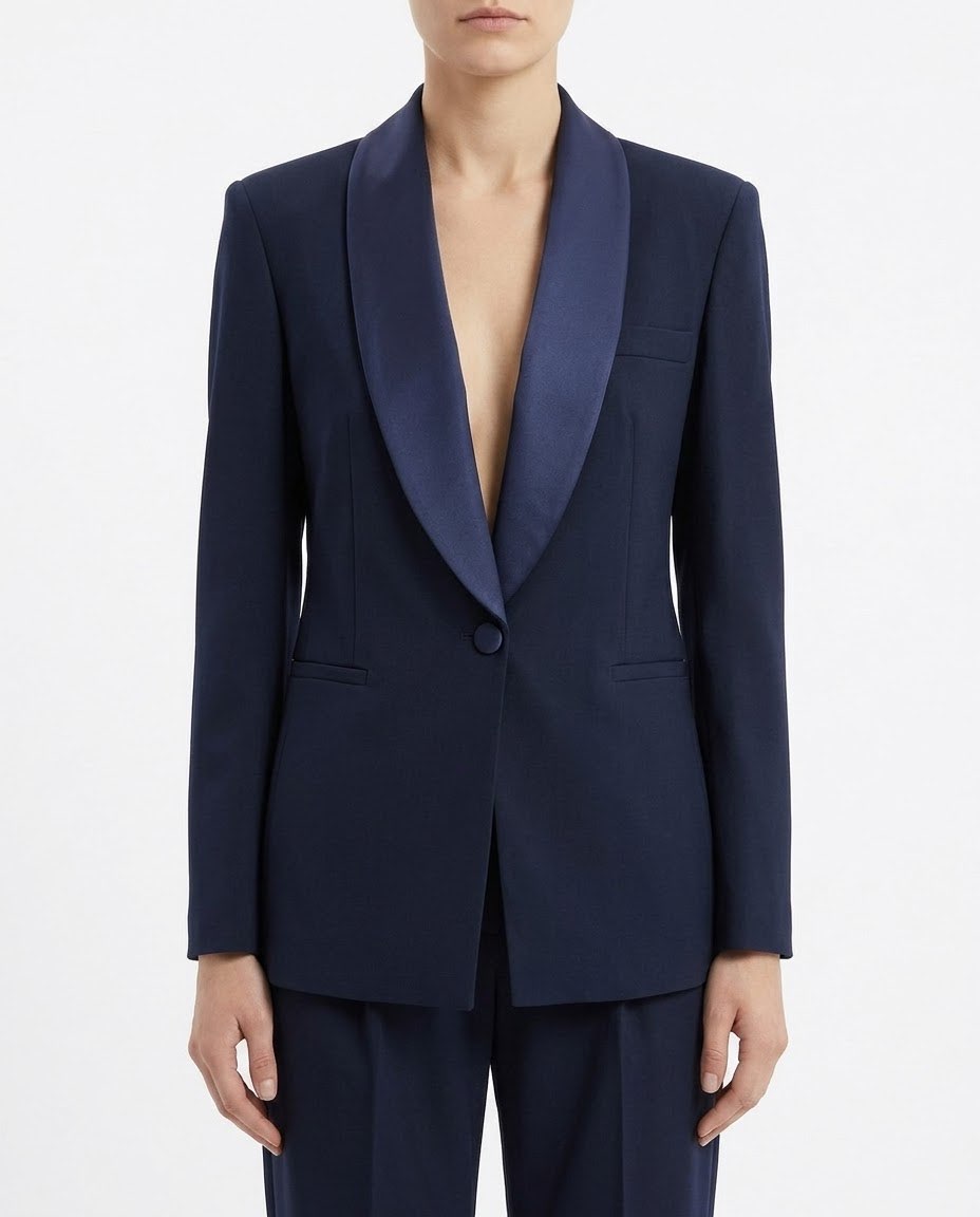 Giacca blazer monopetto con revers satinato H2O Italia