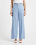 Pantalone palazzo in viscosa e lino