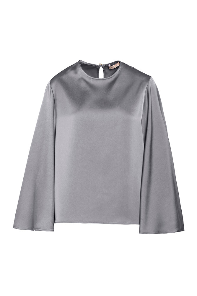 Blusa in raso con maniche ampie