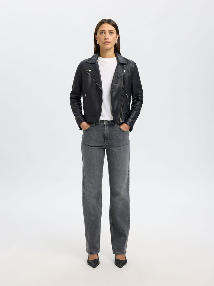 Giacca biker in pelle