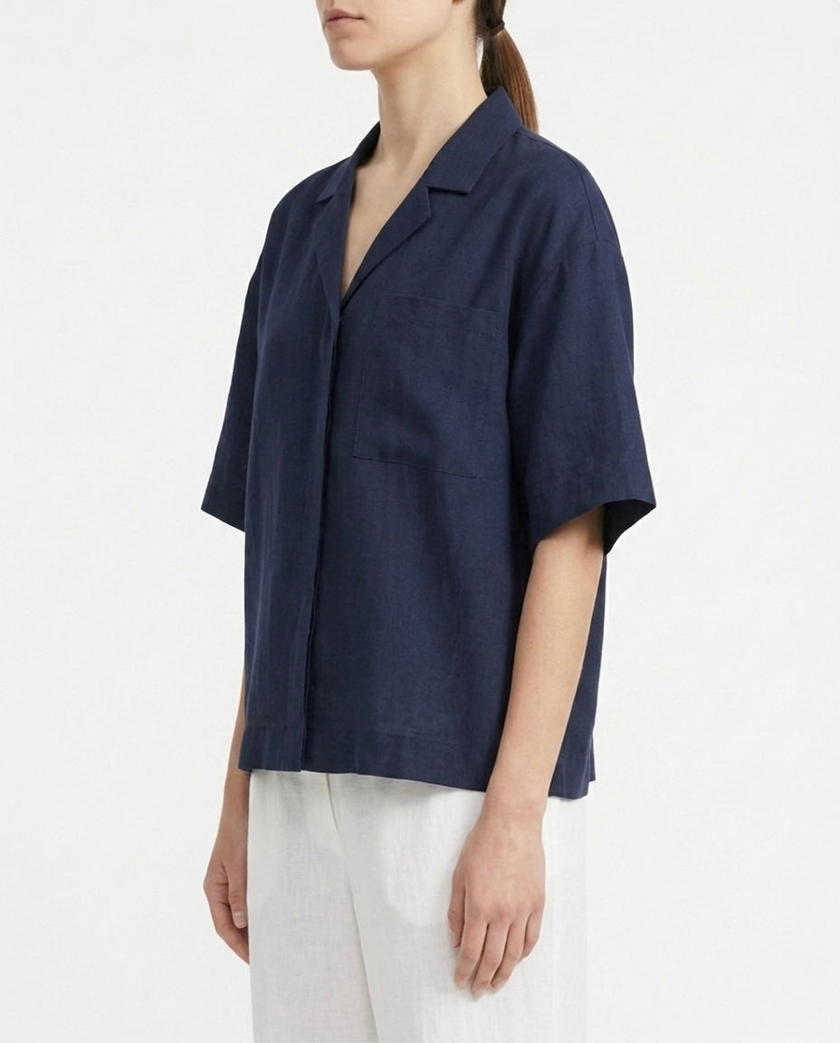 Camicia con maniche corte e taschino