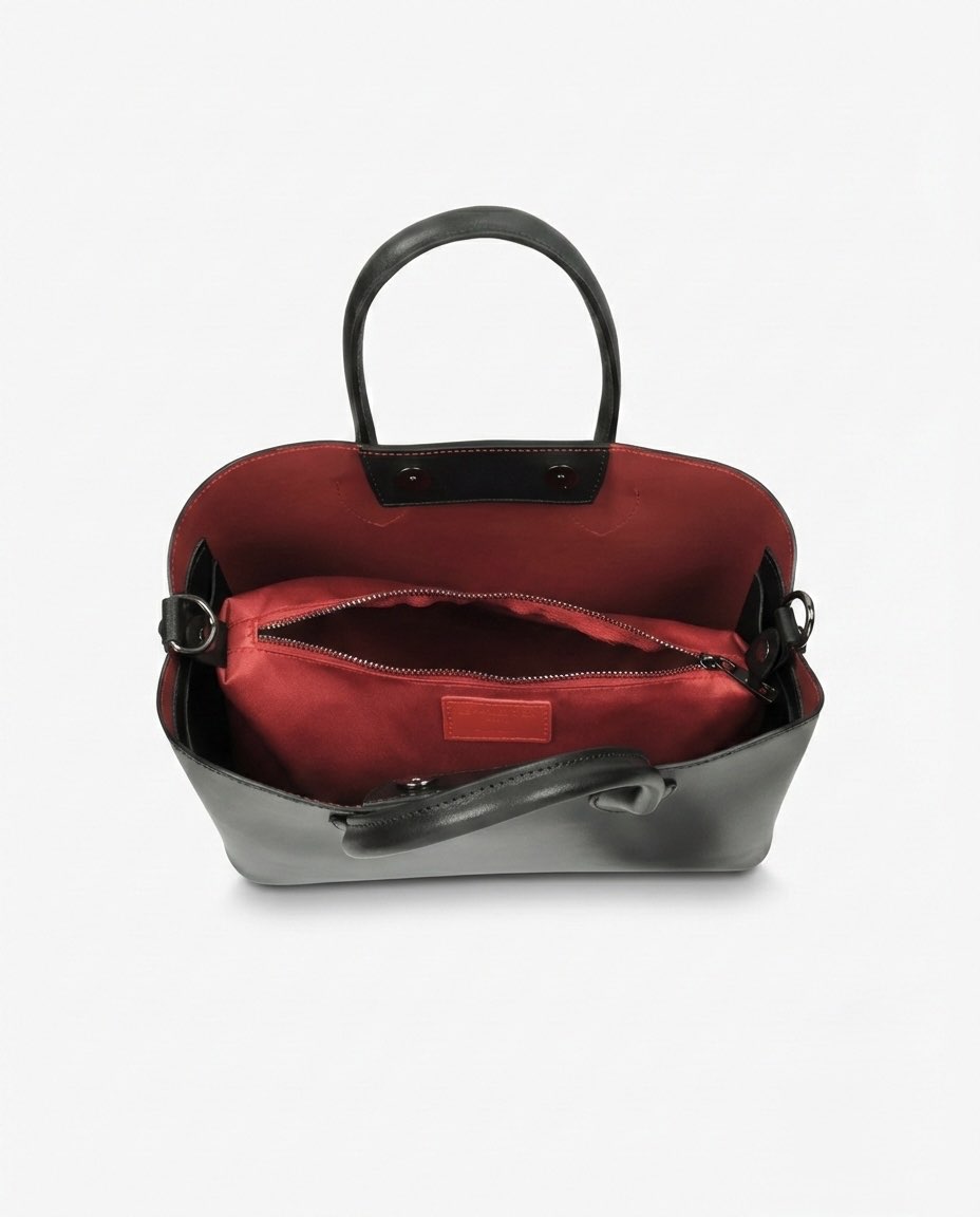 Borsa a mano in pelle liscia